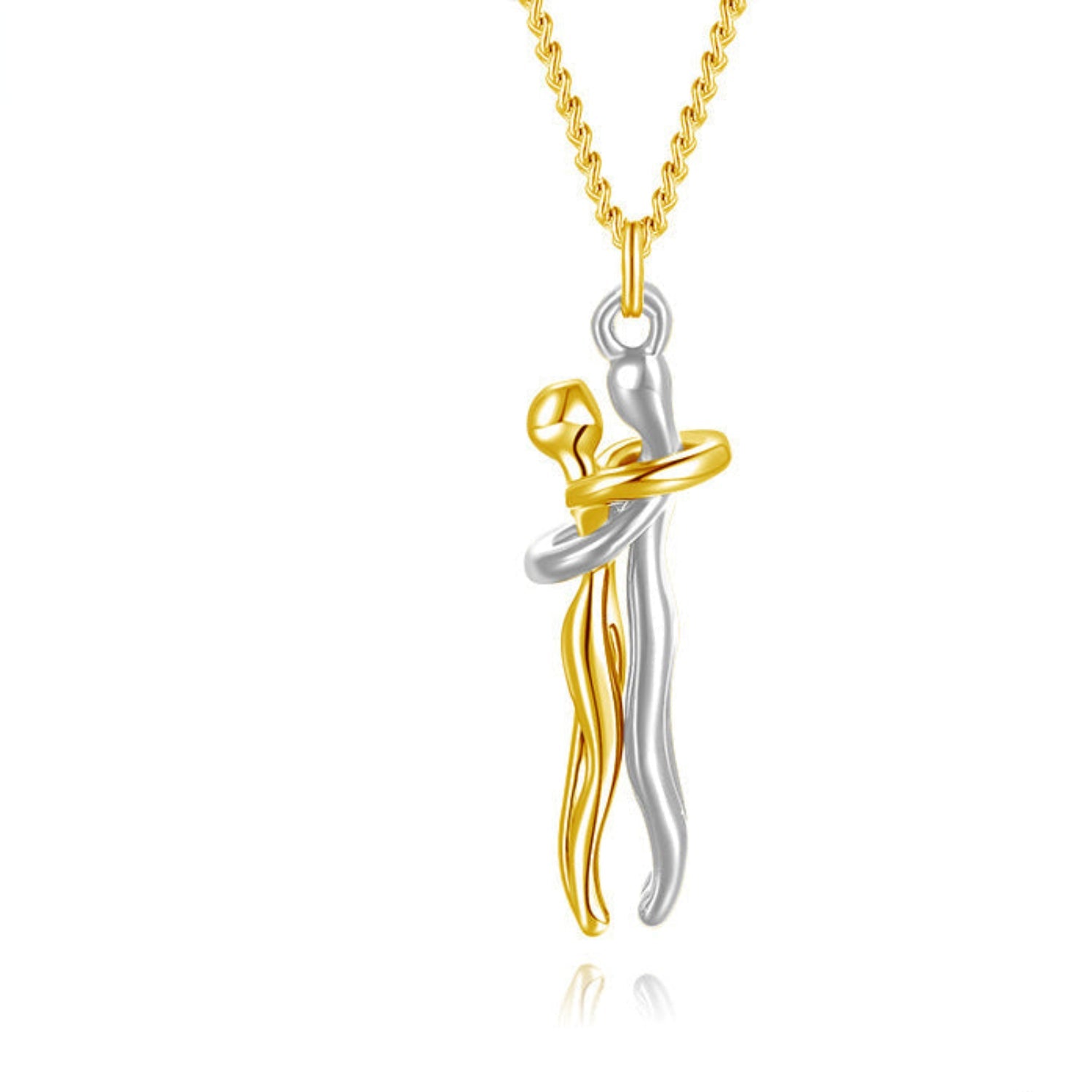 Romantic Hugging Figures Pendant Necklace JLTN1332 | Just Lil Things at Broadway