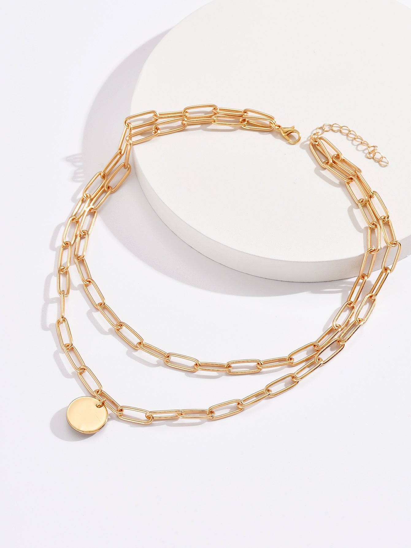 Minimalist Gold Chain Necklace with Stylish Coin Charm JLTN1346 | Just Lil Things at Broadway