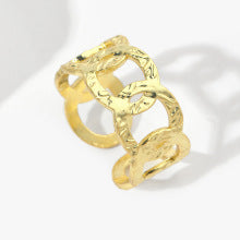 Textured Gold Chain Link Statement Ring JLTR0475 | Just Lil Things at Broadway