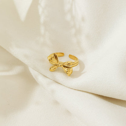 Delicate Bow Motif Adjustable Ring JLTR0482 | Just Lil Things at Broadway