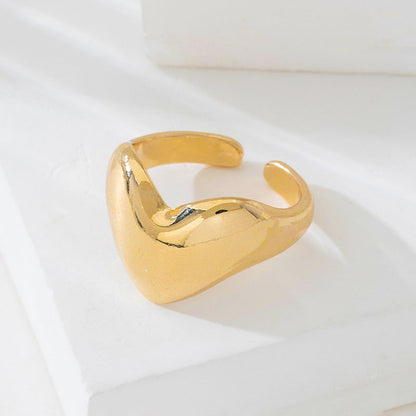 Golden Puff Heart Statement Ring JLTR0527 | Just Lil Things at Broadway