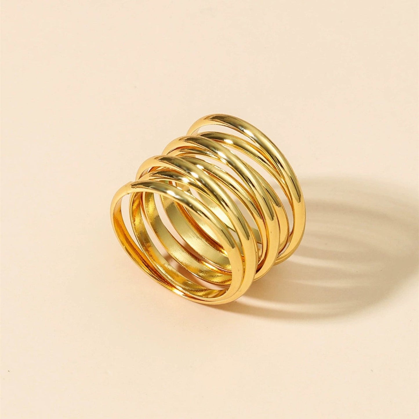 Gold Multi-Layer Spiral Wrap Ring JLTR0707