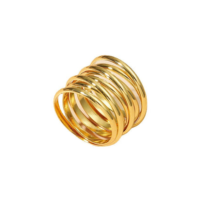 Gold Multi-Layer Spiral Wrap Ring JLTR0707