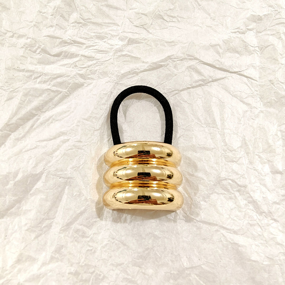 Triple Dome Gold Hair Tie ‚Äì Statement Metallic Elastic JLTS0514 | Just Lil Things at Broadway