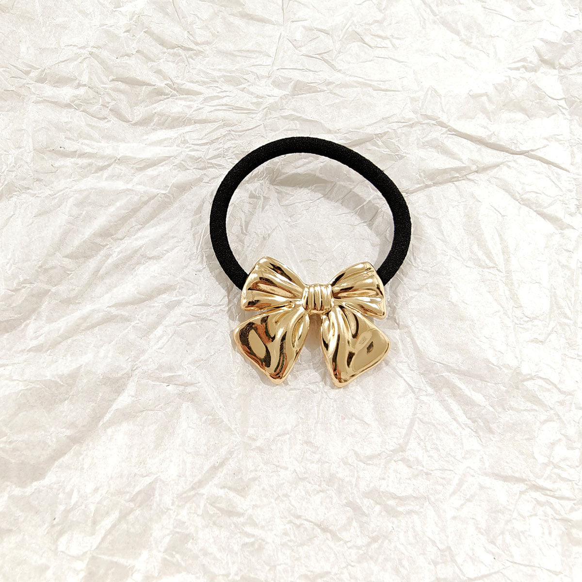 Glossy Gold Bow Hair Tie JLTS0526 | Just Lil Things at Broadway