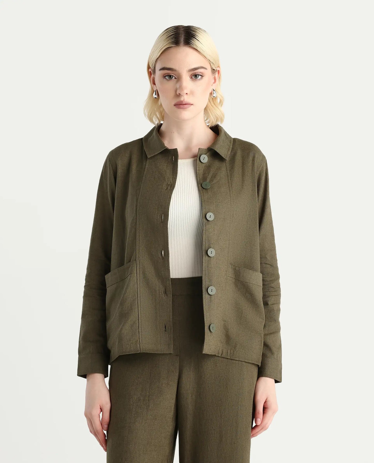 JOMOW T Womens Shacket Olive | RAREISM at Broadway
