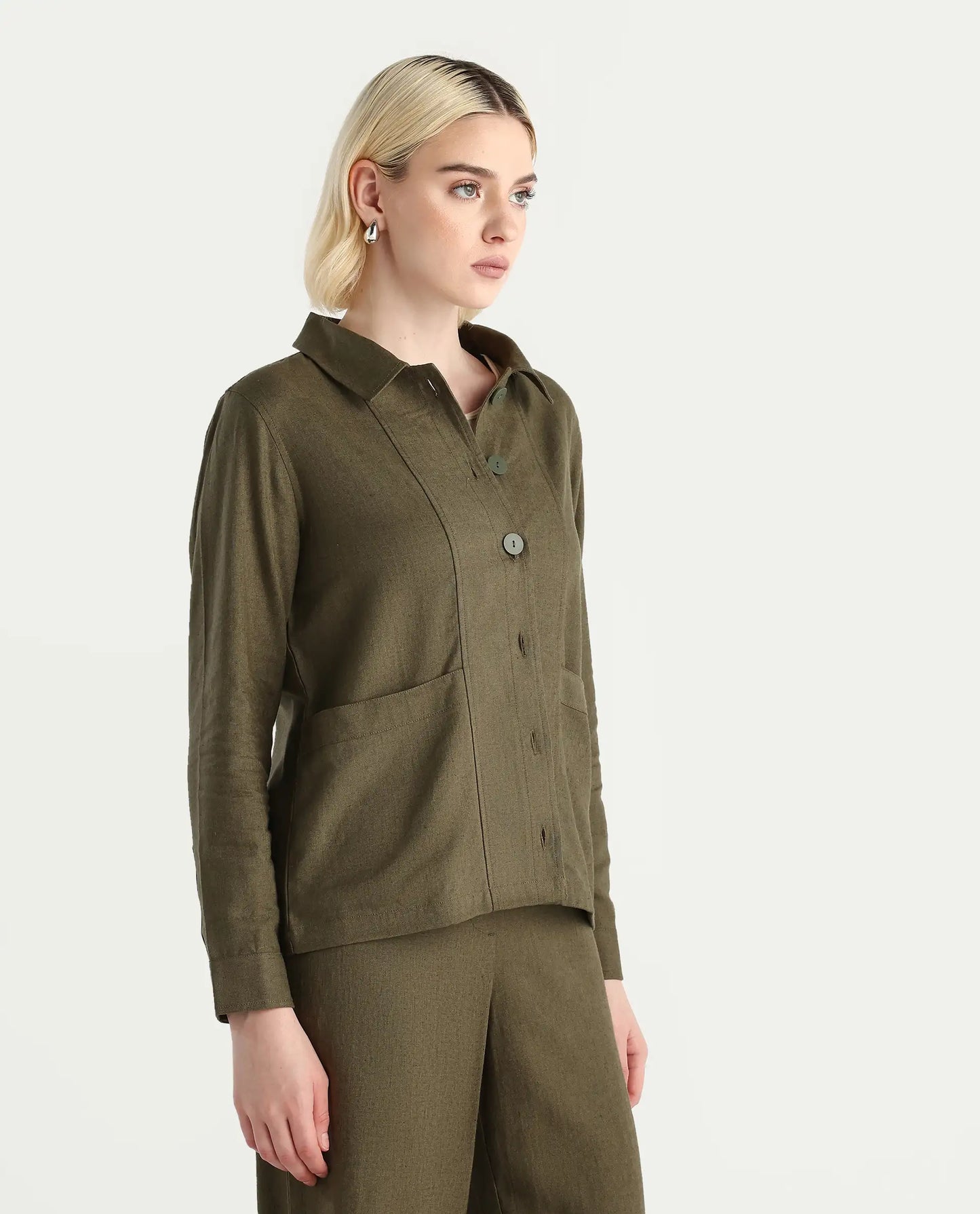 JOMOW T Womens Shacket Olive | RAREISM at Broadway