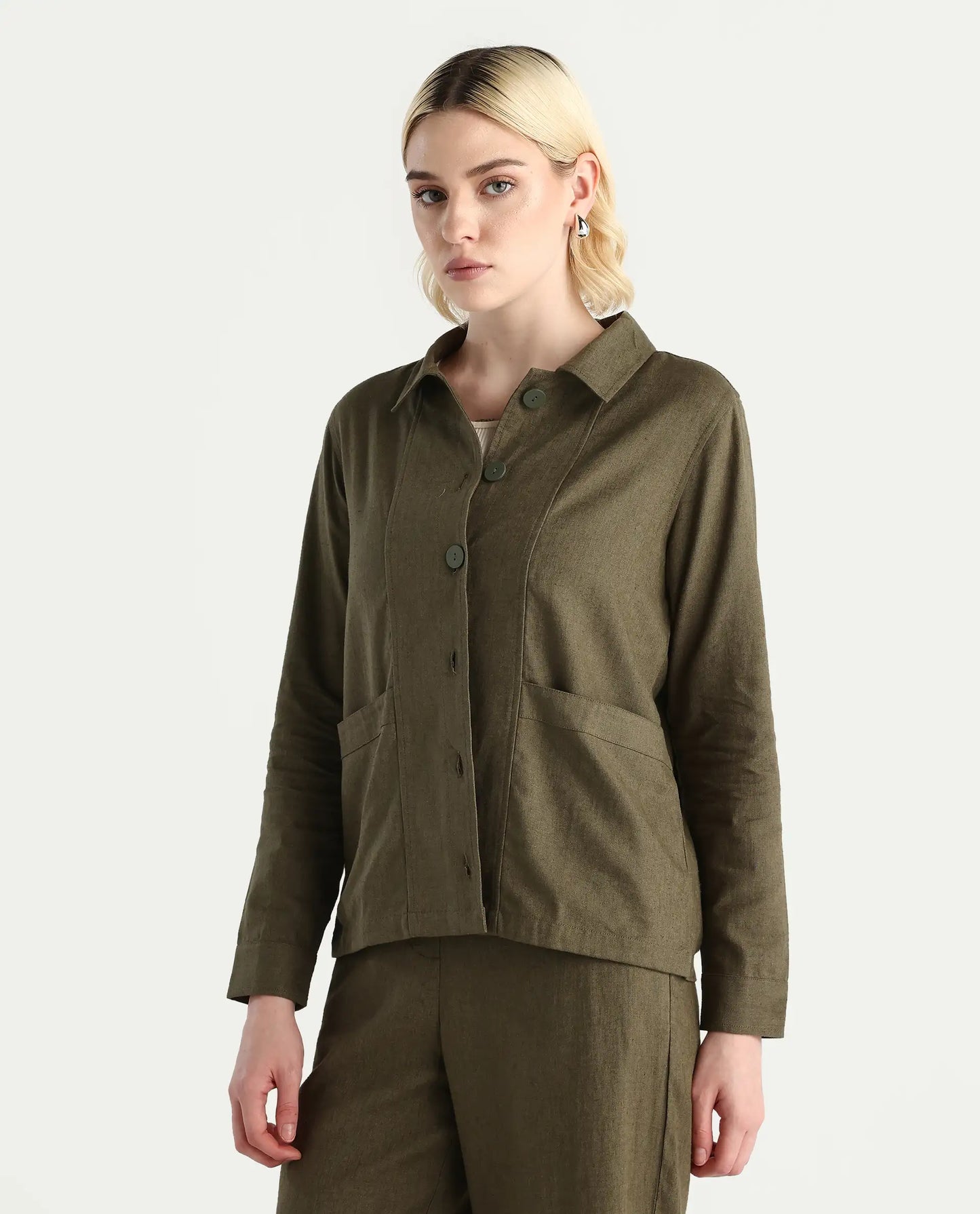 JOMOW T Womens Shacket Olive | RAREISM at Broadway
