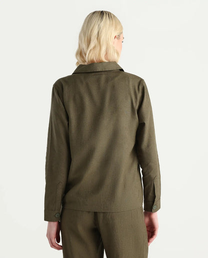 JOMOW T Womens Shacket Olive | RAREISM at Broadway