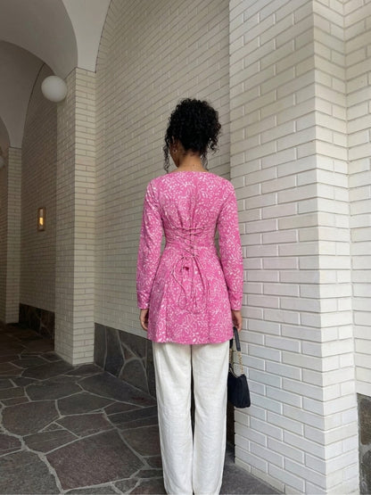 Jasmin Pink Full Sleeve Kurti