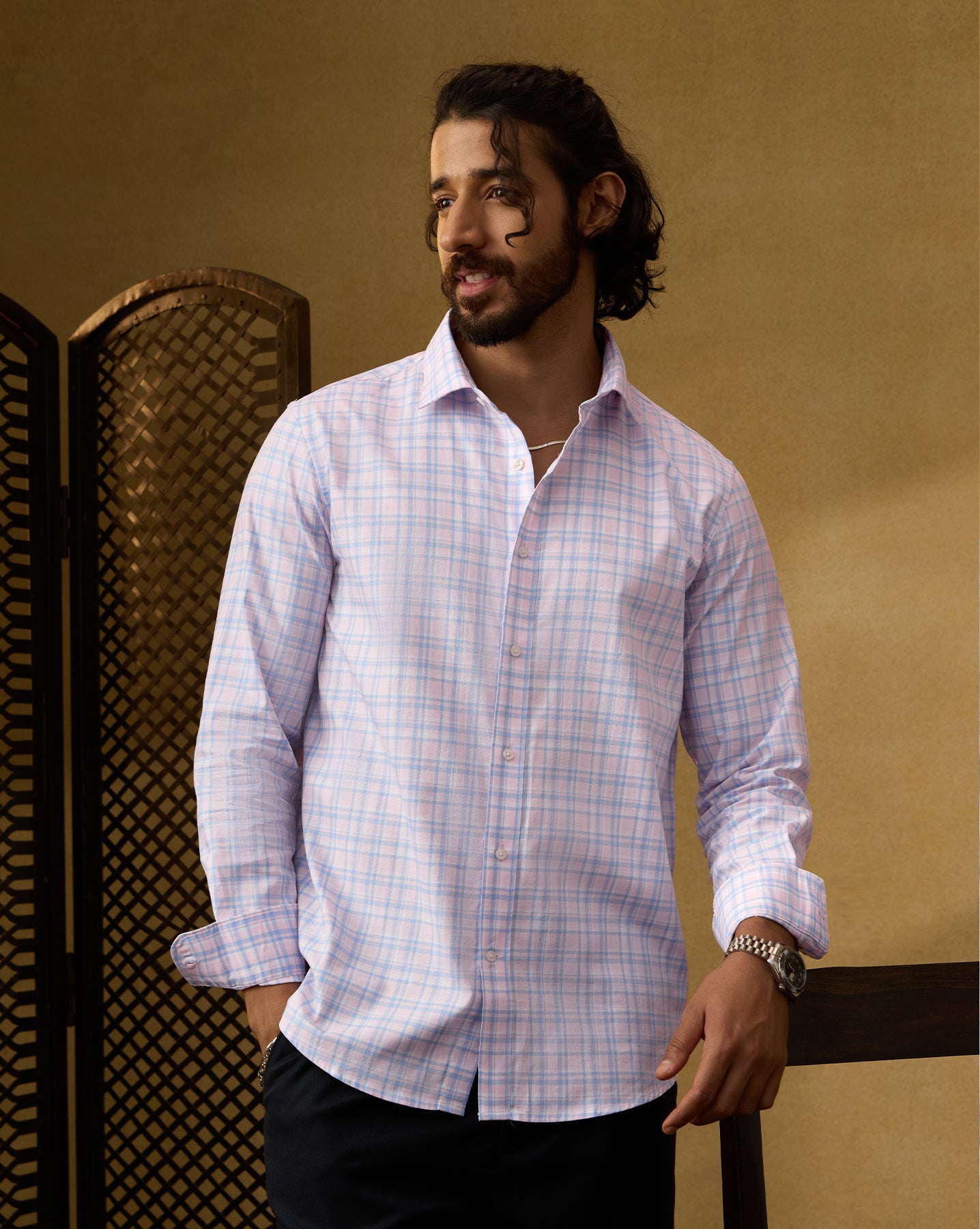 The Crownline Pinkport Checks Dress Shirt