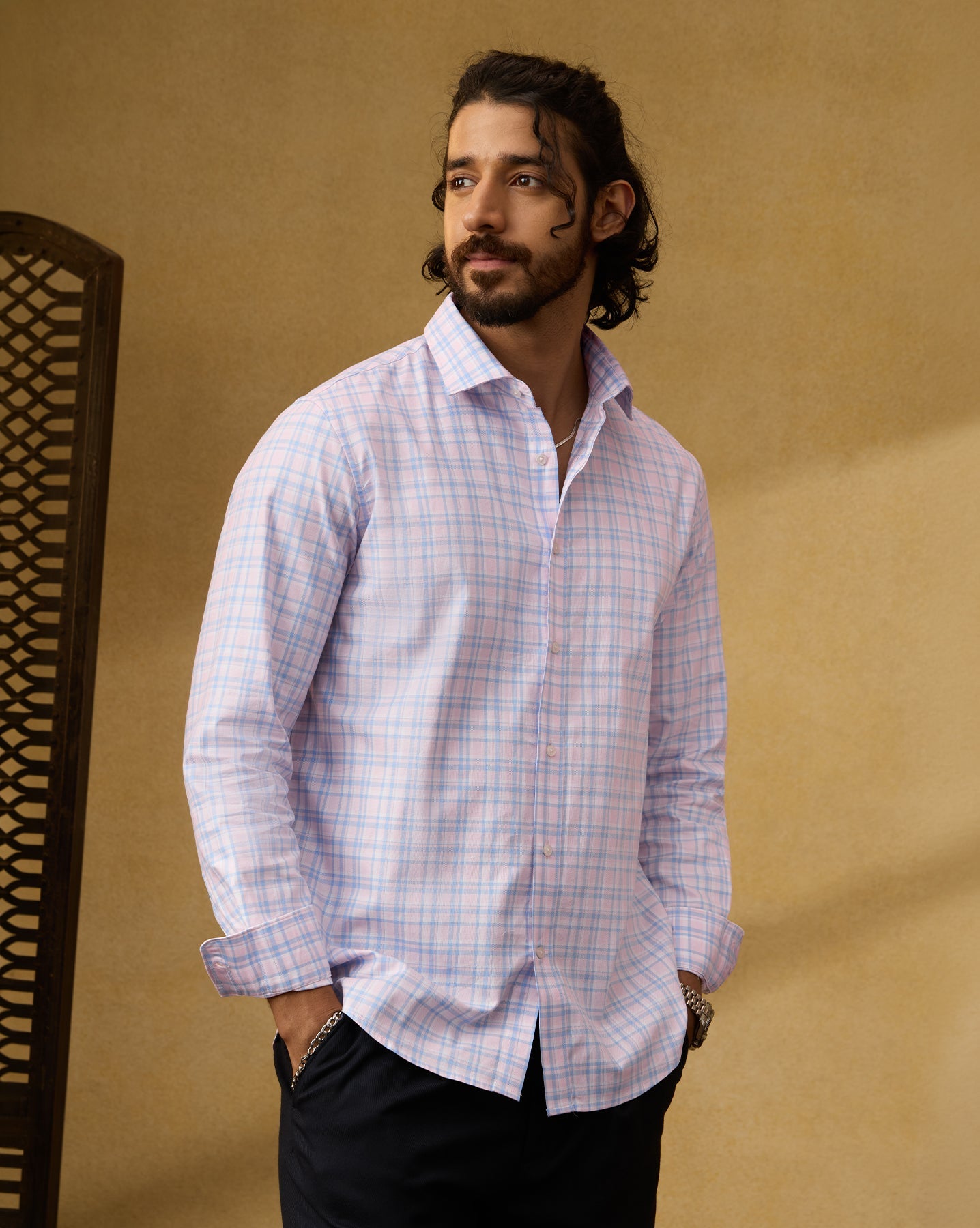 The Crownline Pinkport Checks Dress Shirt
