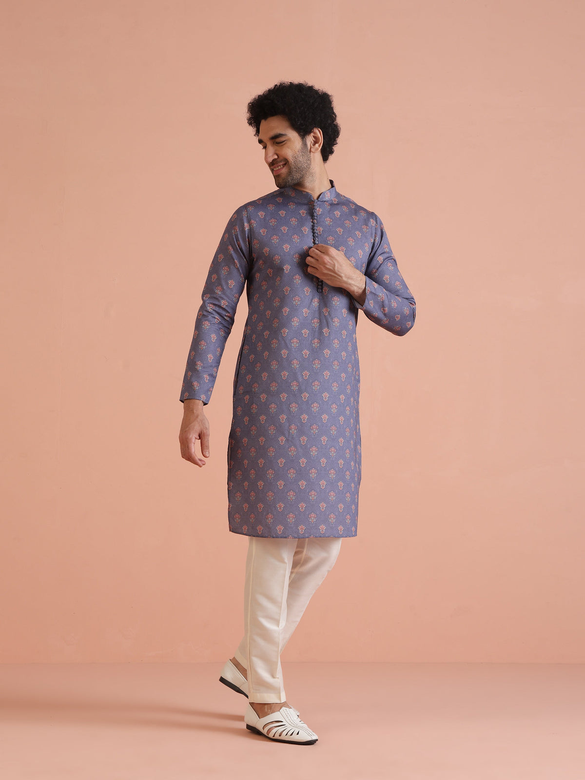 Kisah Men's Mauve Long Kurta