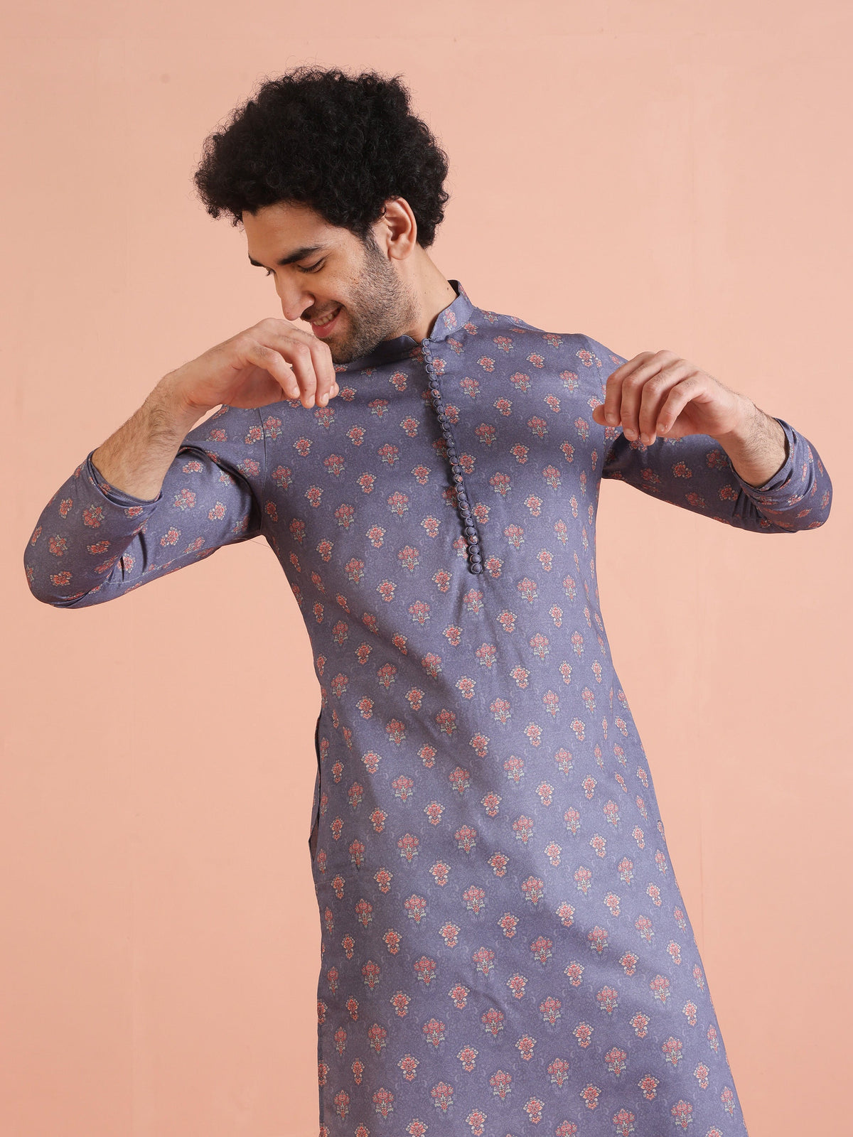 Kisah Men's Mauve Long Kurta