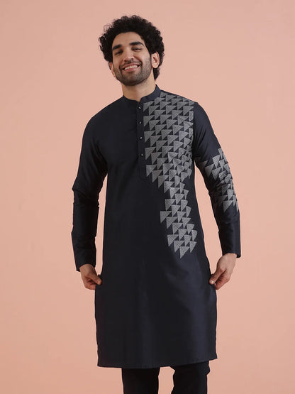 Kisah Men's Blue Long Kurta
