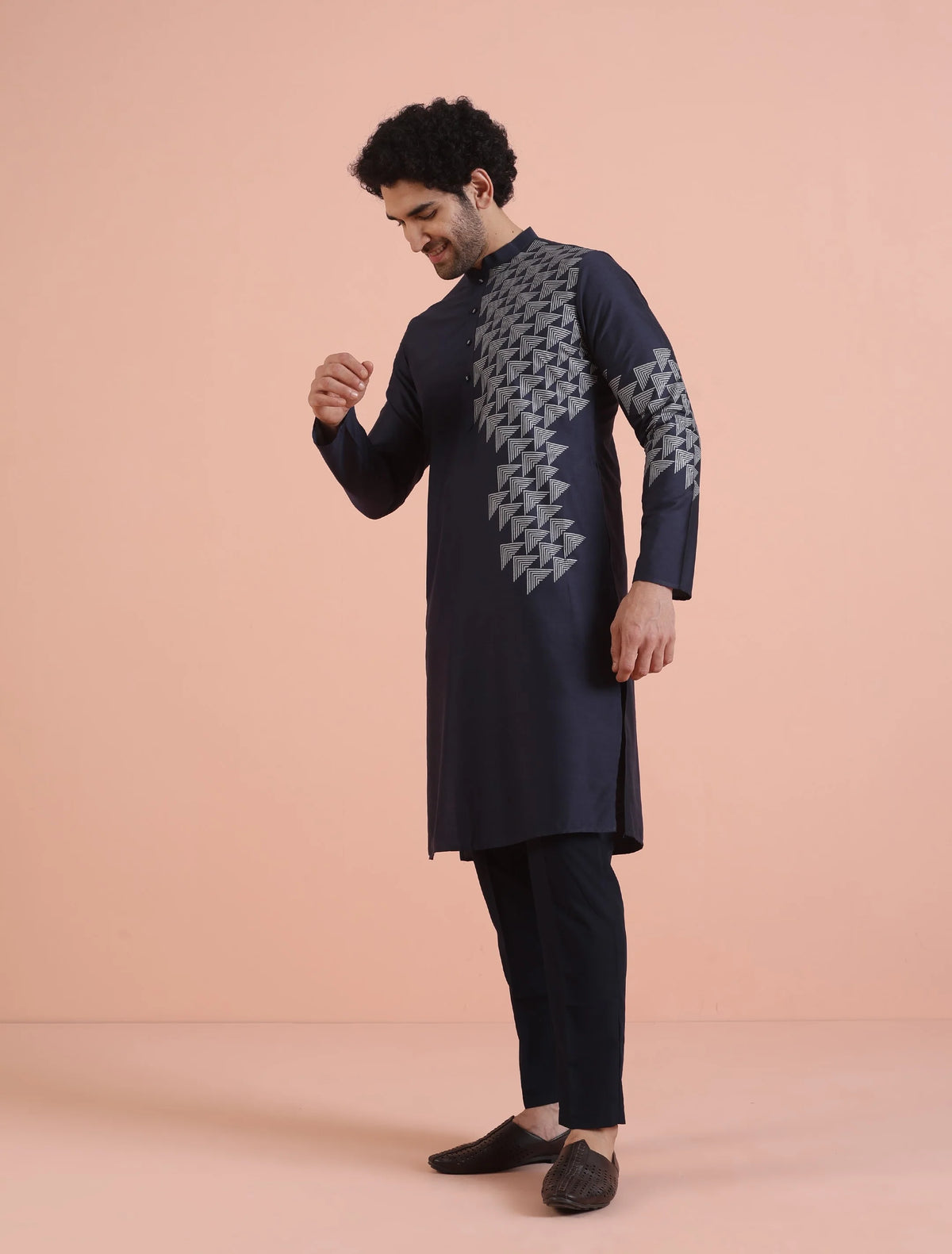 Kisah Men's Blue Long Kurta