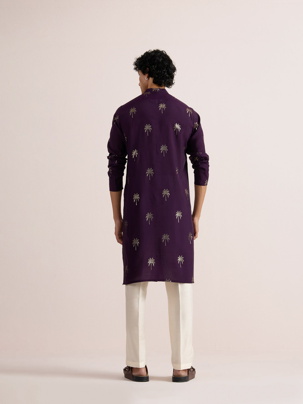 Kisah Men's Deep-Purple Long Kurta