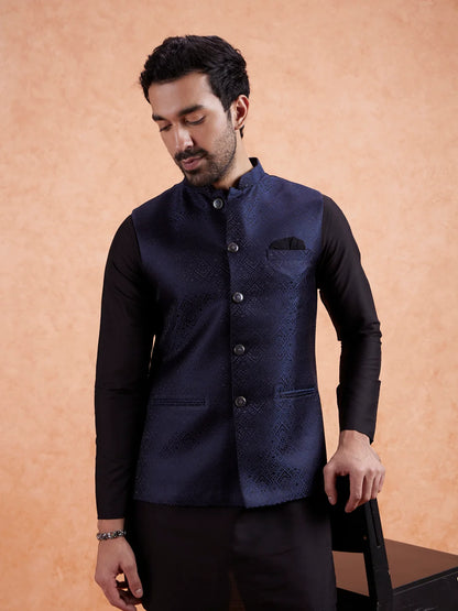 Kisah Men's Navy-Blue Short Jacket