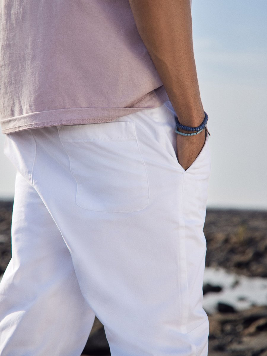 White Solid Jogger Pants
