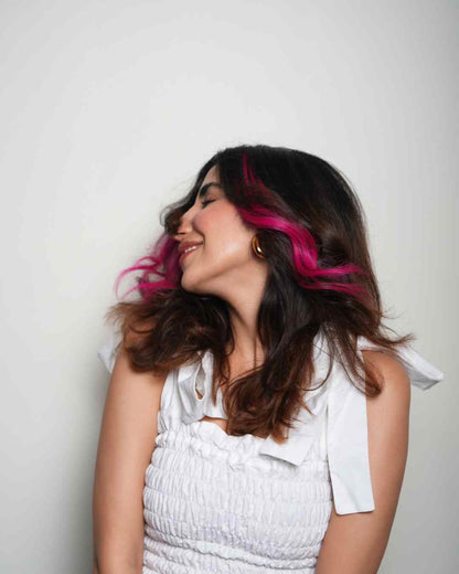 Kinky Pinky – #Strandout- Coloured clip-In Hair