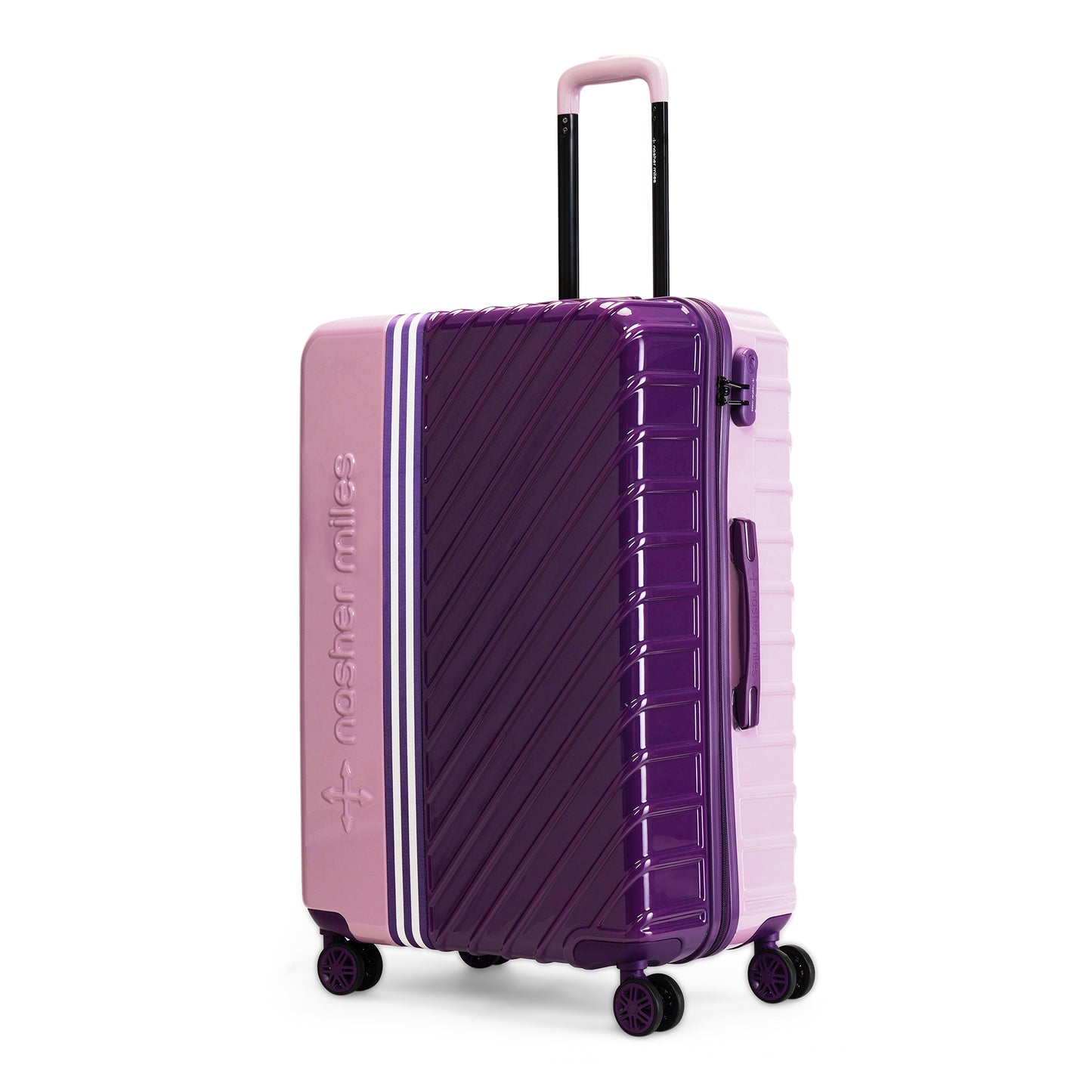 Nasher Miles Vegas Hard-Sided Polycarbonate Check-in Luggage Light Purple&Magenta 28 inch |75 Trolley Bag