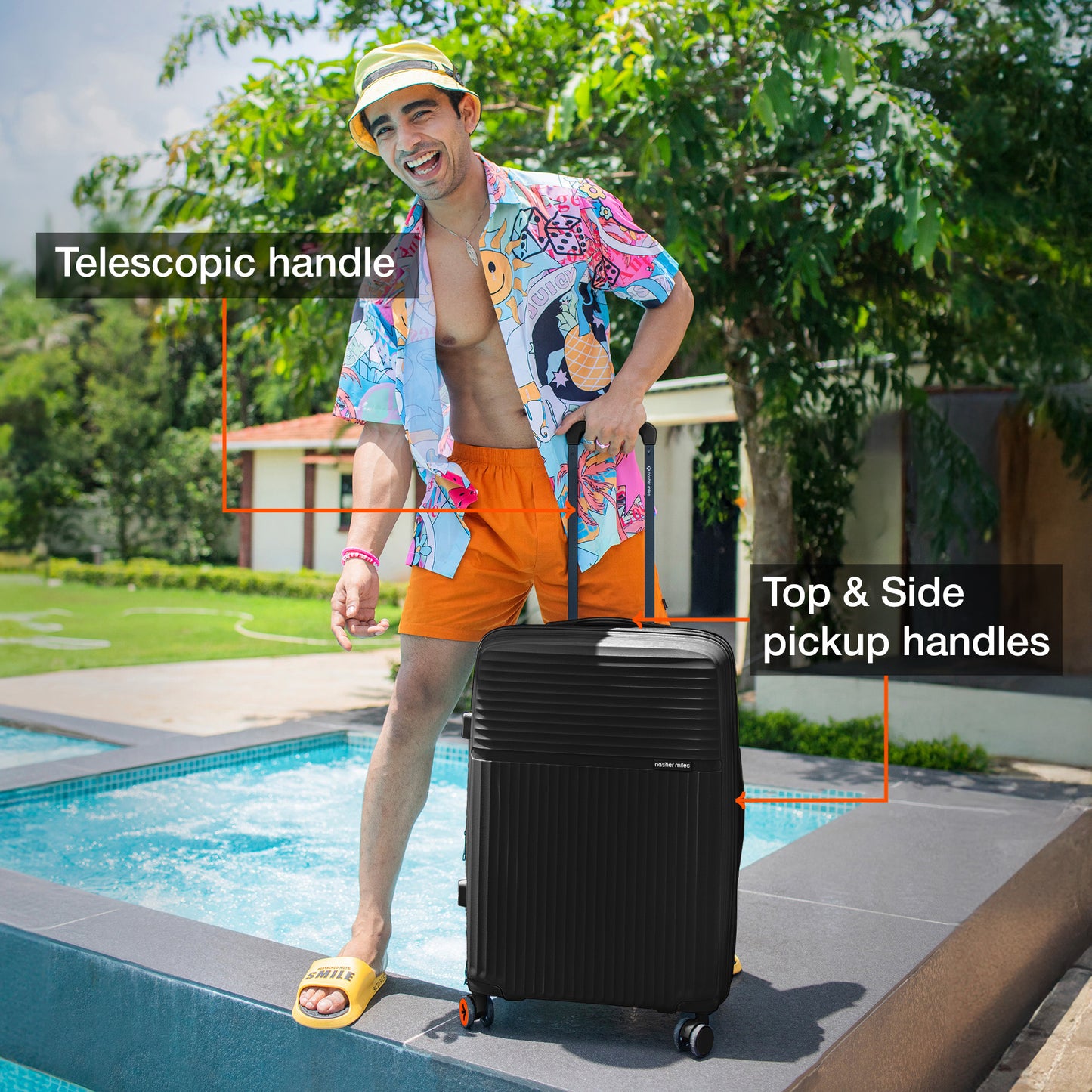 Nasher Miles Krabi Expander Hard-Sided Polypropylene Check-in Luggage Black 28 inch |75 Trolley Bag