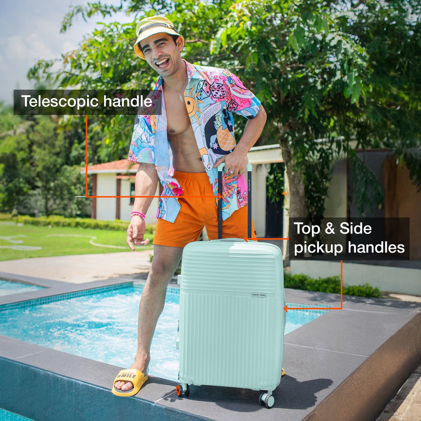 Nasher Miles Krabi Expander Hard-Sided Polypropylene Check-in Luggage Cool Mint 28 inch |75 Trolley Bag