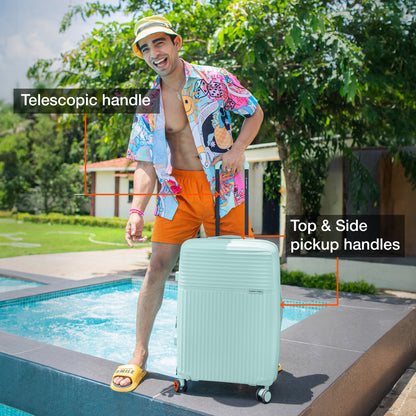 Nasher Miles Krabi Expander Hard-Sided Polypropylene Check-in Luggage Cool Mint 28 inch |75 Trolley Bag