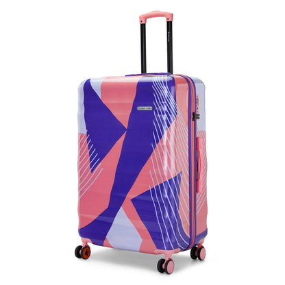 Nasher Miles Chicago Hard-Sided Polycarbonate Printed Check-in Luggage Pink Grey 28 inch (75) Trolley Bag