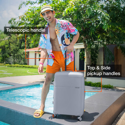 Nasher Miles Krabi Expander Hard-Sided Polypropylene Check-in Luggage Grey 28 inch |75 Trolley Bag