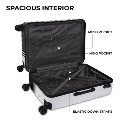 Nasher Miles Vegas Hard-Sided Polycarbonate Check-in Luggage Black&White 28 inch |75 Trolley Bag