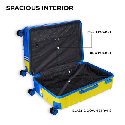 Nasher Miles Vegas Hard-Sided Polycarbonate Check-in Luggage Lime Green&Azure Blue 28 inch |75 Trolley Bag