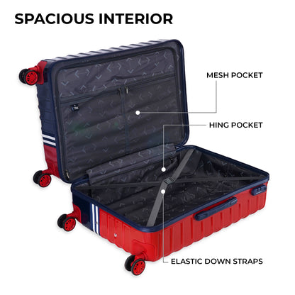 Nasher Miles Vegas Hard-Sided Polycarbonate Check-in Luggage Red&Blue 28 inch |75 Trolley Bag