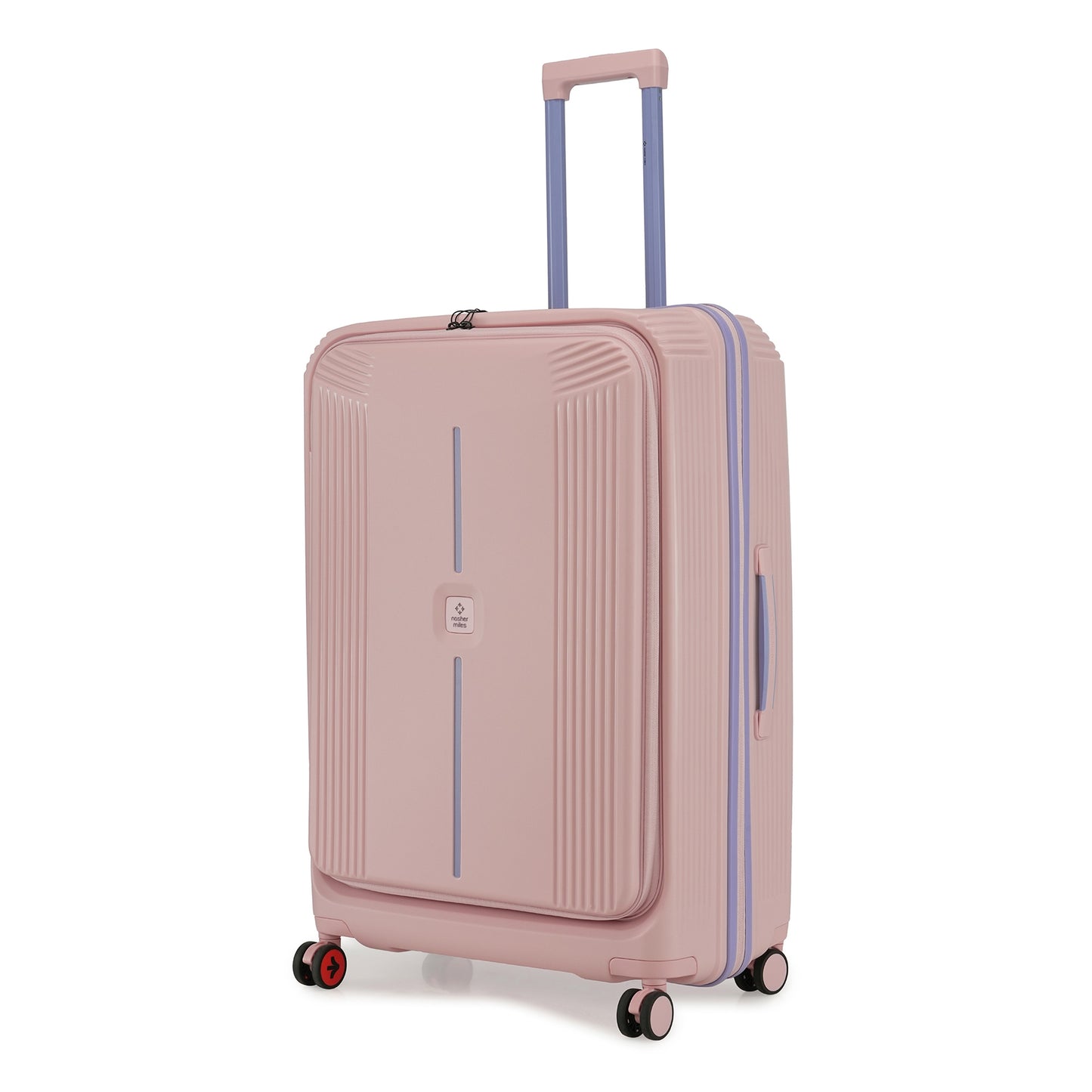 Nasher Miles Alexandria Hard-Sided Polypropylene TSA Lock Check-in Luggage 28 inch | 75cm | 8 Wheels Large Trolley Bag for Travel | Suitcase (Peach Grey)