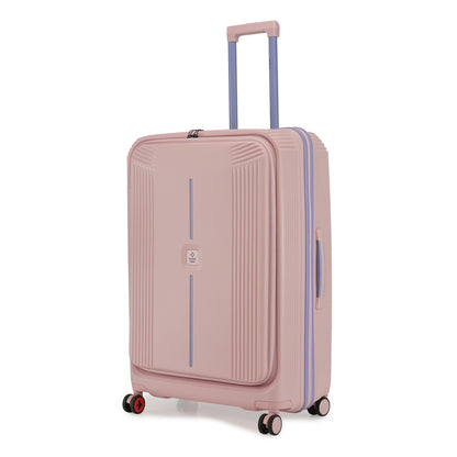 Nasher Miles Alexandria Hard-Sided Polypropylene TSA Lock Check-in Luggage 28 inch | 75cm | 8 Wheels Large Trolley Bag for Travel | Suitcase (Peach Grey)