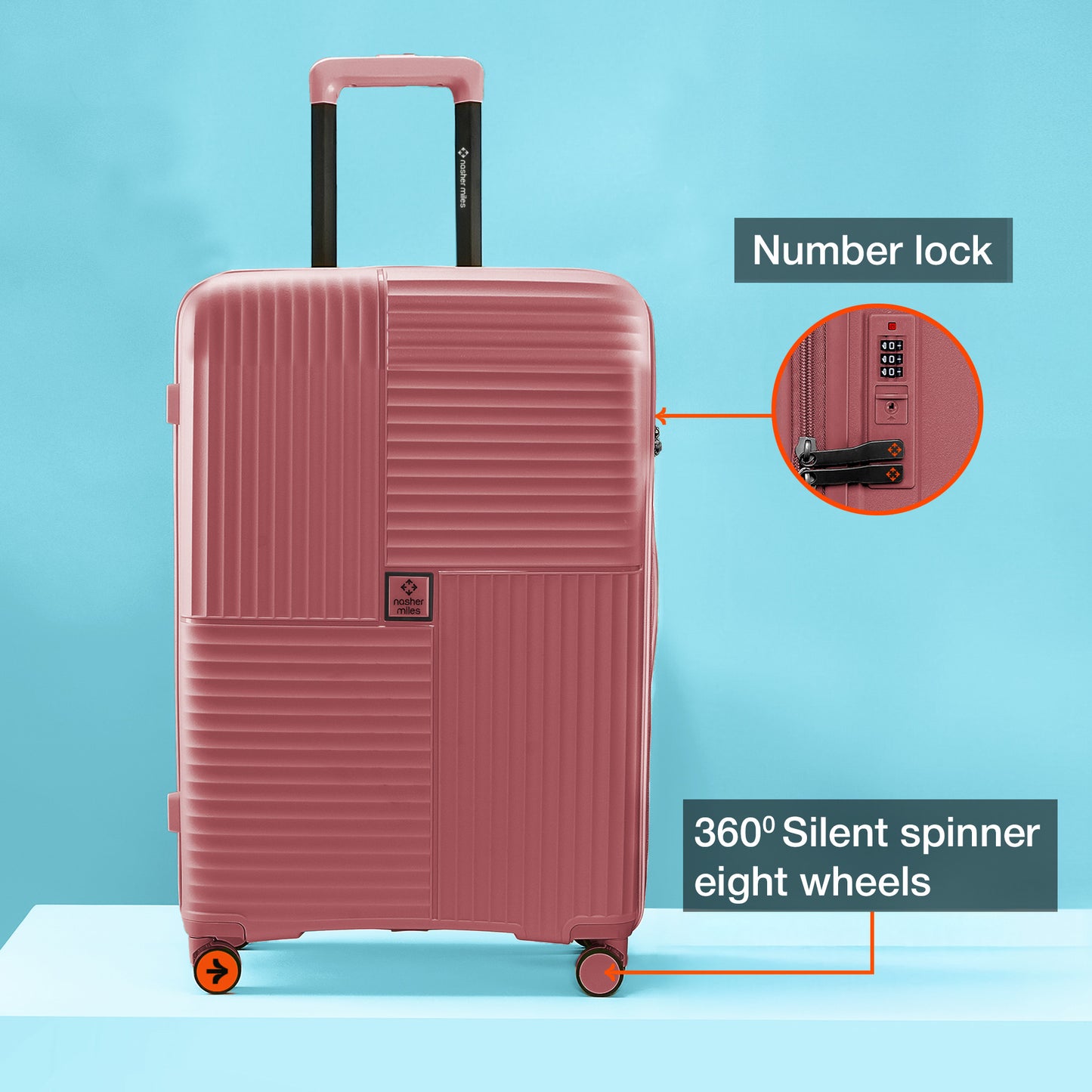 Nasher Miles Singapore Hard-Sided Polypropylene Check-in Luggage Rose Gold 28 inch |75 Trolley Bag
