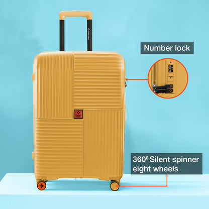 Nasher Miles Singapore Hard-Sided Polypropylene Check-in Luggage Yellow 28 inch |75 Trolley Bag