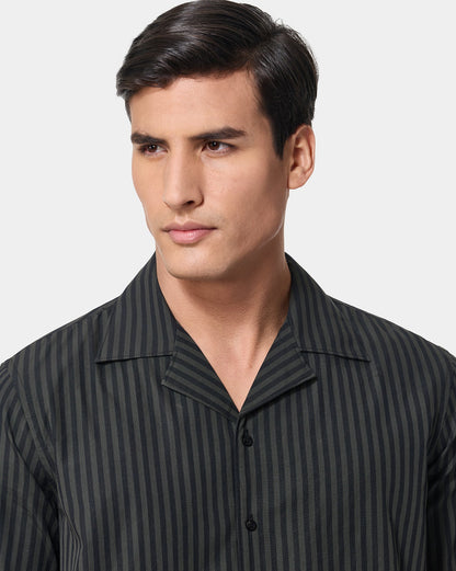 The Saint-Tropez Cuban Carbon Stripe Shirt