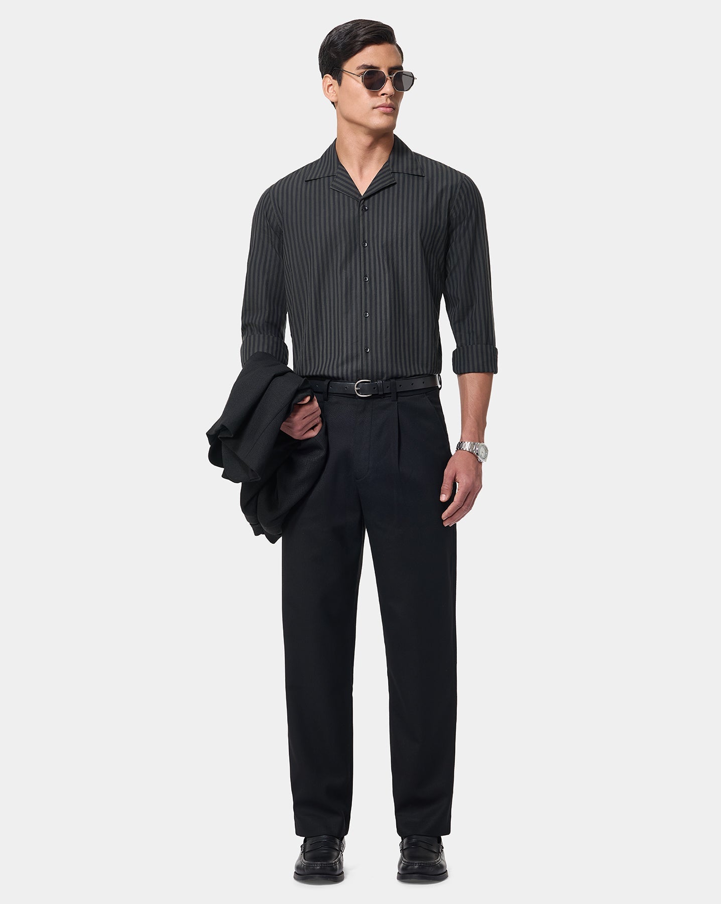 The Saint-Tropez Cuban Carbon Stripe Shirt