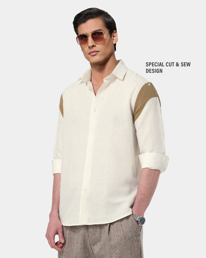 The Cut & Sew Runway Shirt Eggshell White