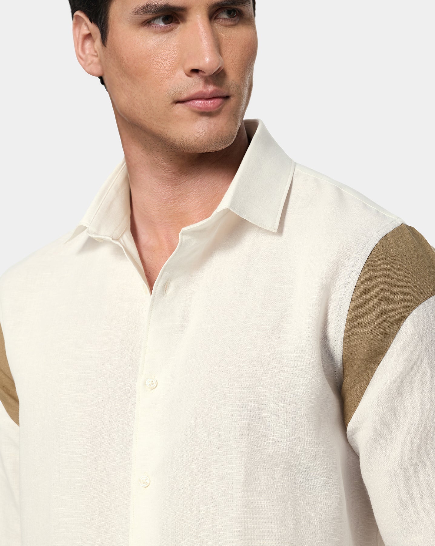 The Cut & Sew Runway Shirt Eggshell White