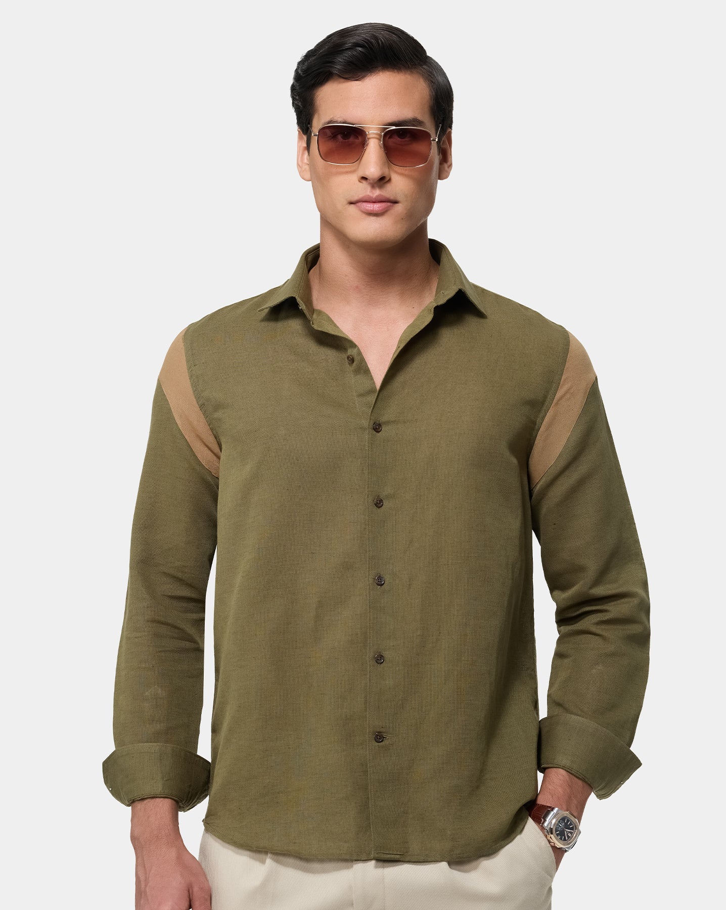 The Cut & Sew Runway Shirt Olive