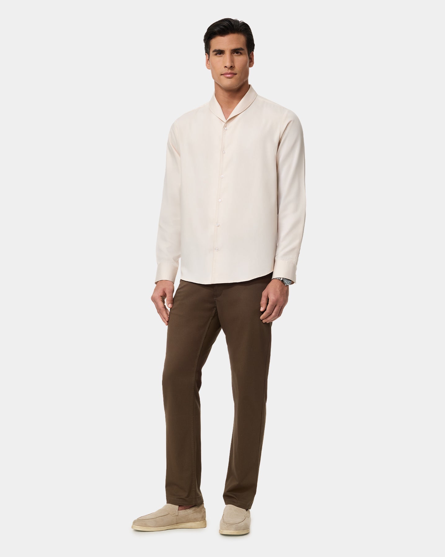 The Drape Runway Shirt Candle Beige