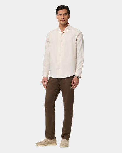 The Drape Runway Shirt Candle Beige
