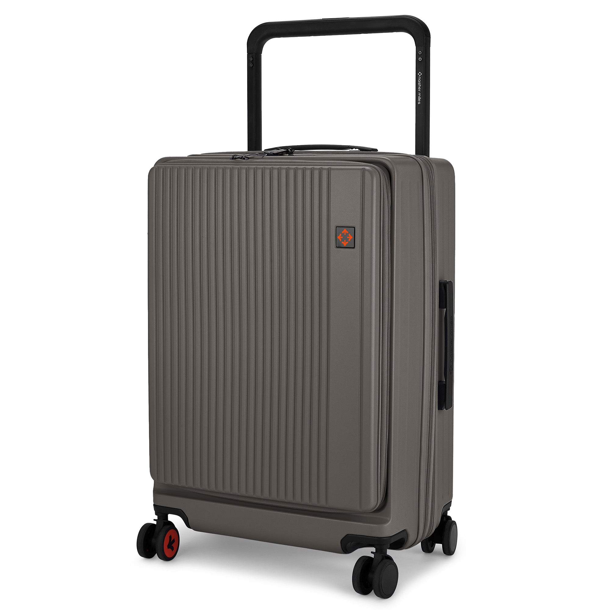 Nasher Miles Silicon Valley Expander Hard-Sided Polycarbonate Wide Telescopic Handle Front Opening Check-In Luggage Copper Silver 24 inch |65 Trolley Bag | Nasher Miles at Broadway