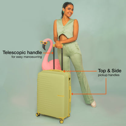 Nasher Miles Havelock TSA Lock and Anti-Theft Hard-Sided Polypropylene Check-in Luggage Green 28 inch |75 Trolley Bag | Suitcase