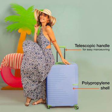 Nasher Miles Havelock TSA Lock and Anti-Theft Hard-Sided Polypropylene Check-in Luggage Purple 28 inch |75 Trolley Bag | Suitcase