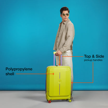 Nasher Miles Alexandria Hard-Sided Polypropylene TSA Lock Check-in Luggage 28 inch | 75cm | 8 Wheels Large Trolley Bag for Travel | Suitcase (Green Purple)