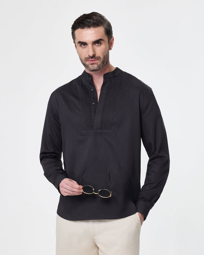 The Half Pintuck Placket Runway Shirt Berry