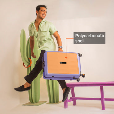 Nasher Miles Zanzibar TSA Lock Hard-Sided Polycarbonate Check-in Luggage Peach Lavender 28 inch |75 Trolley Bag| Suitcase